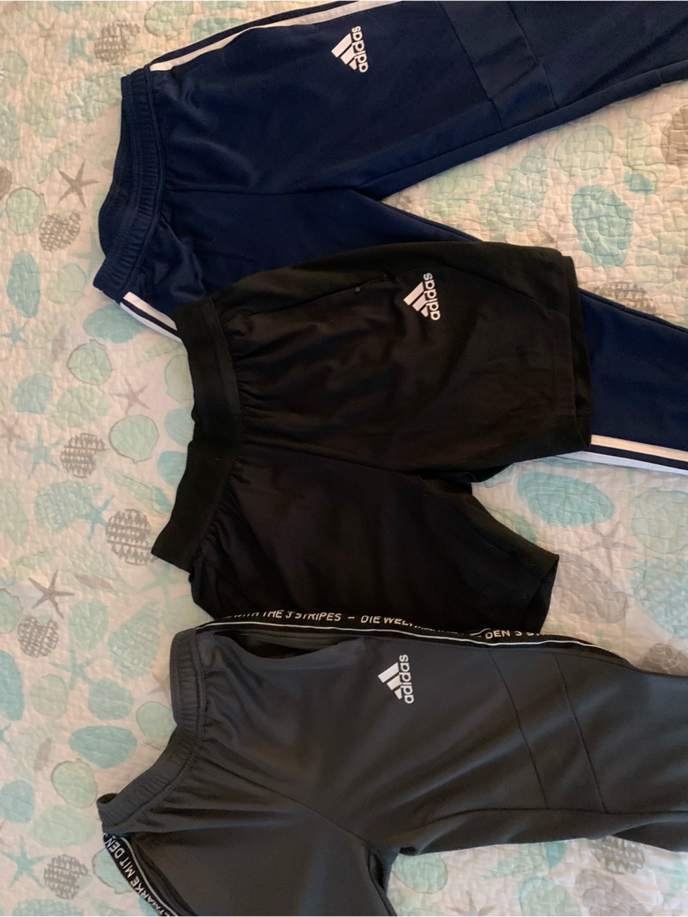 adidas  Black, Gray & Navy Athletic Joggers Trio